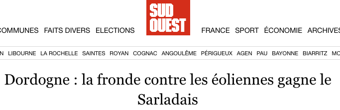 Dordogne : la fronde contre les éoliennes gagne le Sarladais
