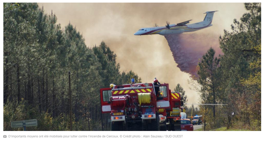 Incendie dans la forêt de la Double