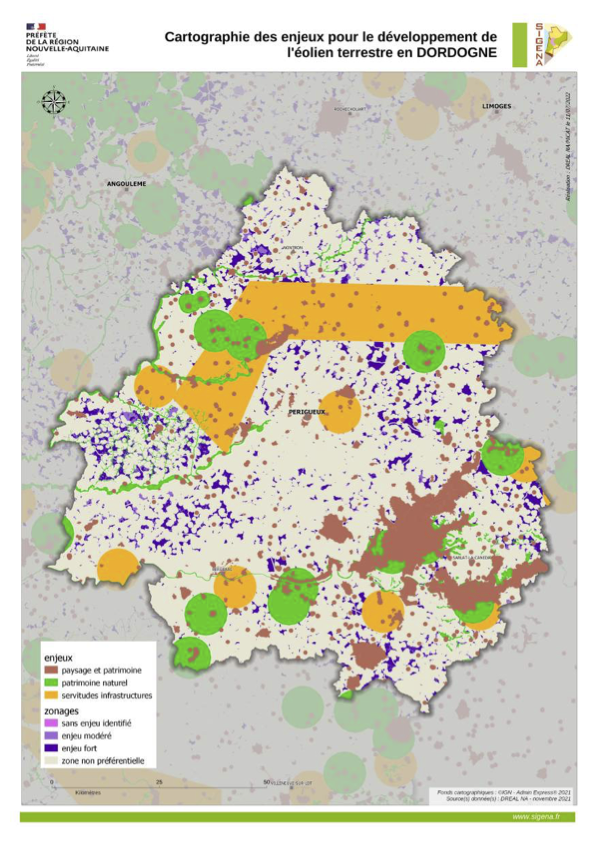 La DREAL estime un potentiel de 63 à 127 éoliennes en Dordogne