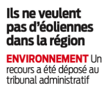 Ils ne veulent pas d'éoliennes dans la région