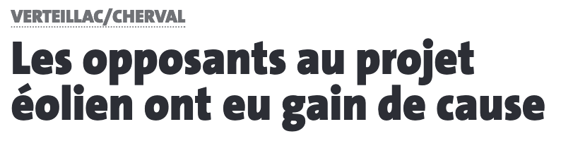 Abandon du projet éolien de Verteillac-Cherval (Dordogne)