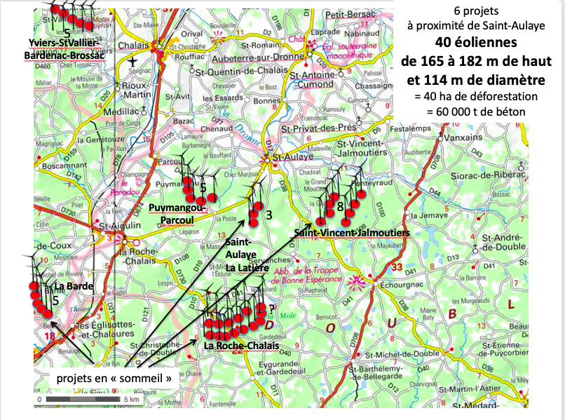 Les projets de centrales éoliennes dans la Double